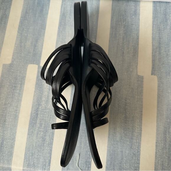 The Row Cannes Leather Strappy Sandals size EU 38 Black Flats - Picture 4 of 10